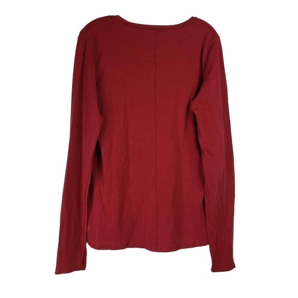 Lululemon Shirt Long Sleeve Top Women's Size 6 Solid Red Scoop Neck - Picture 3 of 9